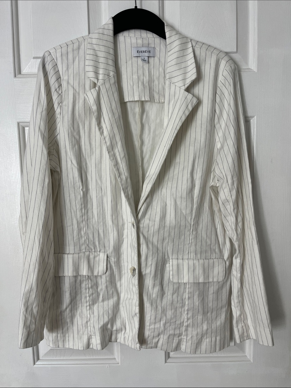 Evereve Palmer Stripe Linen Blend Blazer Size Small